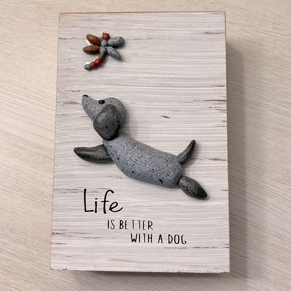 Ganz Dog Pebble Plaque Life is Better with a Dog - Picture 3 of 4